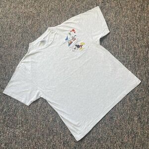 Vintage 90s Disney Embroidered Mickey-Donald-Goofy Pocket Tee
